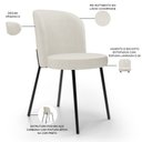 Ver imagem 4 de Kit 4 Cadeiras Sala de Jantar Estofada Gavi L02 Linho Champagne - Lyam Decor