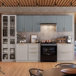 Cozinha Completa Itatiaia Essence 6 Peças Fendi e Gris - 1