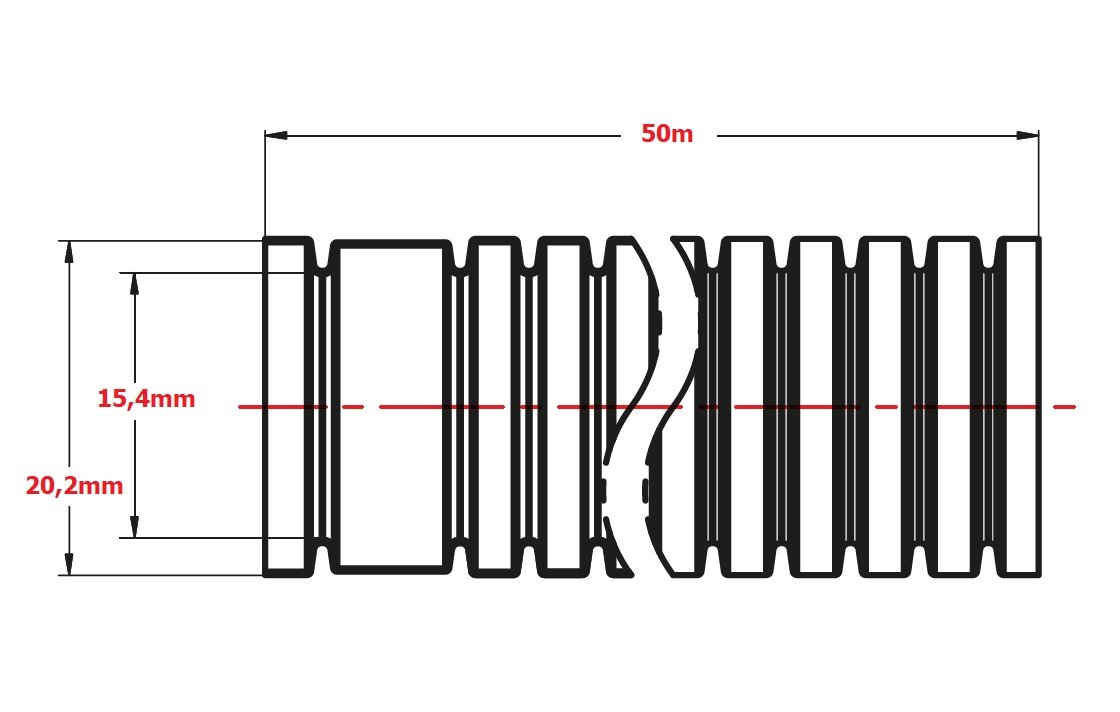 Eletroduto de PVC Corrugado Flexível LR 1/2" - 50m Krona - 2