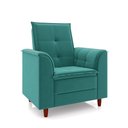 Ver imagem 1 de Poltrona do Papai/Vovô/Mamãe Sala de Estar Kate Pés Palito Suede Azul Turquesa - New Belle Kate Dia 