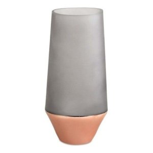 Vaso Cinza e Rose em Vidro G - Mart