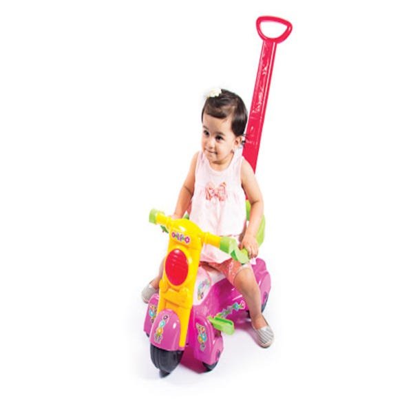 MOTO MOTINHA CARRINHO ANDADOR INFANTIL EMPURRADOR MOTOCA DE PASSEIO BABY RIDER ROSA MENINAS - 3