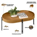 Ver imagem 6 de Kit Aparador Para Sala Estar Industrial com Mesa Centro Caramelo Nord L05 Nature Preto - Lyam Decor