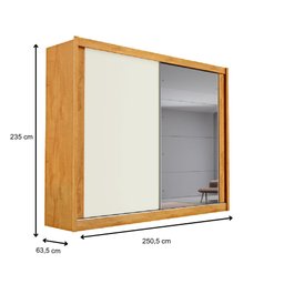 Guarda Roupa Casal 100% MDF Móveis Europa Creta 2 Portas de Correr Com Espelho - 6