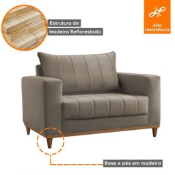 Poltrona para Sala de Estar Lion - Movenzo Estofados - 5