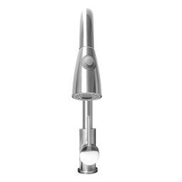 Torneira de Cozinha Gourmet Monocomando com Extensor Ducha Luxo - Aço Escovado - 3