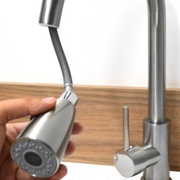 Torneira de Cozinha Gourmet Monocomando com Extensor Ducha Luxo - Aço Escovado - 6