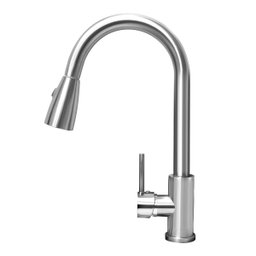 Torneira de Cozinha Gourmet Monocomando com Extensor Ducha Luxo - Aço Escovado - 2