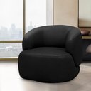 Ver imagem 1 de Poltrona Decorativa Verona Sala de Estar Base Giratória em Aço Couro Preto G88 - Gran Belo