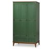 Guarda-roupa Rústico 3 Portas e 2 Gavetas - Madeira Maciça e Mdf - Verde - 1