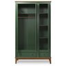 Guarda-roupa Rústico 3 Portas e 2 Gavetas - Madeira Maciça e Mdf - Verde - 3