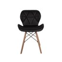 Ver imagem 3 de Conjunto Mesa de Jantar Juliette Preta 80cm com 4 Cadeiras Slim - Preta