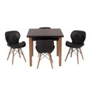 Ver imagem 1 de Conjunto Mesa de Jantar Juliette Preta 80cm com 4 Cadeiras Slim - Preta