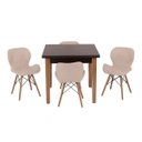 Ver imagem 1 de Conjunto Mesa de Jantar Juliette Preta 80cm com 4 Cadeiras Slim - Nude