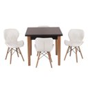 Ver imagem 1 de Conjunto Mesa de Jantar Juliette Preta 80cm com 4 Cadeiras Slim - Branca