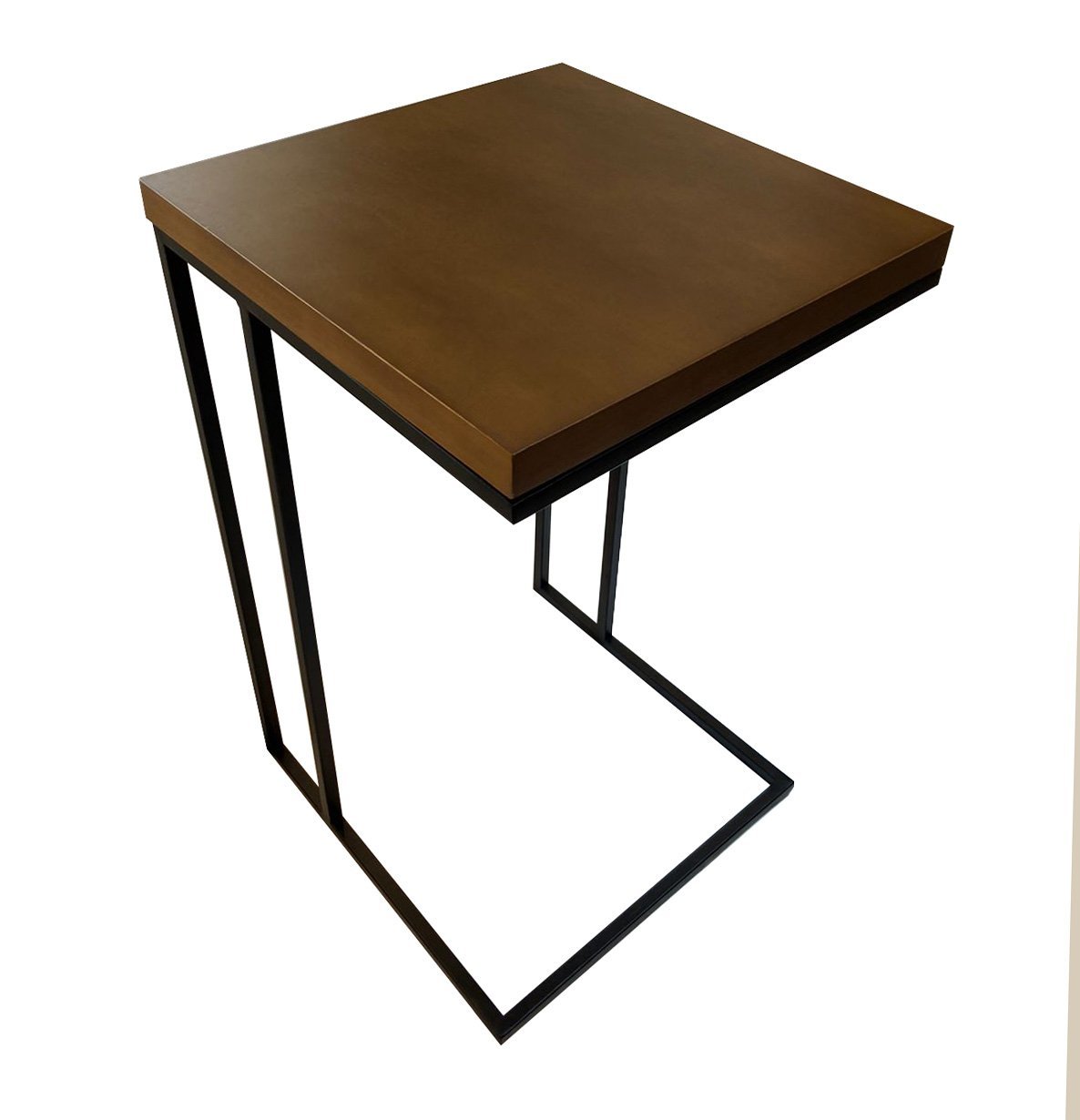 Mesa de Canto Quadrada para Sala Sofá Cama Tampo de Madeira 40x40 ...