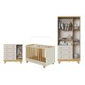 Quarto de Bebê Guarda Roupa 3 Portas Cômoda e Berço Minicama 4 em 1 Levy 100% MDF Espresso Móveis - 4