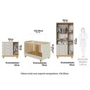 Ver imagem 3 de Quarto de Bebê Guarda Roupa 3 Portas Cômoda e Berço Minicama 4 em 1 Levy 100% MDF Yescasa Bege/Amênd