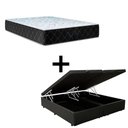Ver imagem 1 de Cama Box Baú Queen 158 Tecido Sintético Preto com Colchão Marrocos - Poliéster - Espuma D33 30cm