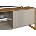 Ver imagem 3 de Rack Bancada P/ Tv até 55 Pol Gold 1 Pta 1 Prat C/ Pés 141x65cm Nature/off White - Linea Brasil