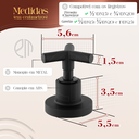 Ver imagem 3 de Acabamento para Registro Banheiro Chveiro Preto Fosco Trizeta Padrão Fabrimar 1/2" - 3/4" - 1"