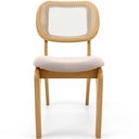 Ver imagem 5 de Kit 2 Cadeiras para Sala de Jantar Estofada e Tela Mariah L02 Seude Bege