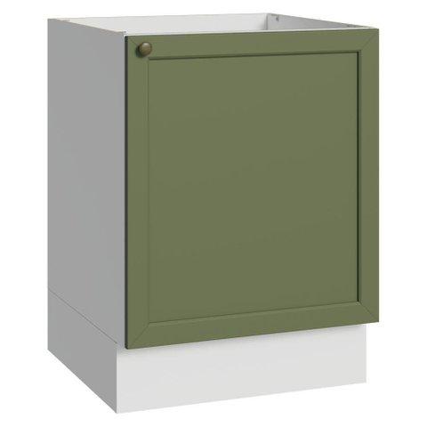 Balcão Vik 1 Porta MDP 60cm Branco e Verde Madesa