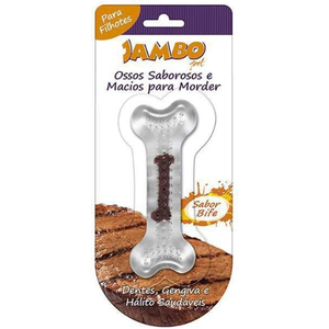 Osso Silicone Boninho Pequeno Bife Jambo para Cães