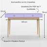 Escrivaninha em Madeira 2 Gavetas 120cm Le Vic Habitatto Home Decor Lilás - 5