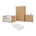 Ver imagem 1 de Quarto de Bebê Completo Berço Americano 3 em 1 Colchão Dengo Multimóveis Mp4600 Madeirado