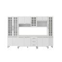 Ver imagem 2 de Cozinha Completa Predilleta Clara Modulada 6 Peças 295cm 15 Portas 3 Gavetas com Tampo Branco