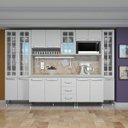 Ver imagem 1 de Cozinha Completa Predilleta Clara Modulada 6 Peças 295cm 15 Portas 3 Gavetas com Tampo Branco