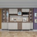 Ver imagem 1 de Cozinha Completa Predilleta Gabrieli Modulada 6 Peça 295cm 15 Porta 3 Gaveta com Tampo Nogal Salina