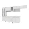 Cozinha Completa Predilleta Clara Modulada 6 Peças 330cm 15 Portas 3 Gavetas com Tampo Branco - 2