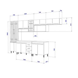 Cozinha Completa Predilleta Clara Modulada 6 Peças 330cm 15 Portas 3 Gavetas com Tampo Branco - 4