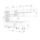 Ver imagem 4 de Cozinha Completa Predilleta Gabrieli Modulada 6 Peça 330cm 15 Porta 3 Gaveta com Tampo Nogal Salina