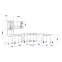 Ver imagem 4 de Cozinha Completa Predilleta Clara Modulada 7 Peças 600cm 16 Portas 6 Gavetas com Tampo Branco