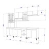Cozinha Completa Predilleta Clara Modulada 5 Peças 260cm 13 Portas 3 Gavetas com Tampo Branco - 4
