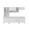 Cozinha Completa Predilleta Clara Modulada 5 Peças 260cm 13 Portas 3 Gavetas com Tampo Branco - 2