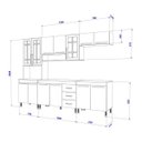 Ver imagem 4 de Cozinha Completa Predilleta Gabrieli Modulada 5 Peça 260cm 13 Porta 3 Gaveta com Tampo Nogal Salina