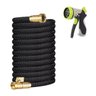 MANGUEIRA MAGICA FLEXIVEL EXPANSIVEL BLACK HORSE COM ENCAIXE DOURADO ESGUICHO PROFISSIONAL CASA JARD - 1