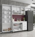 Ver imagem 3 de Cozinha Completa Predilleta Clara Modulada 4 Peças 260cm 11 Portas 3 Gavetas com Tampo Branco