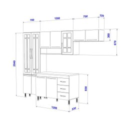 Cozinha Completa Predilleta Clara Modulada 4 Peças 260cm 11 Portas 3 Gavetas com Tampo Branco - 4