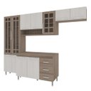 Ver imagem 2 de Cozinha Completa Predilleta Gabrieli Modulada 4 Peça 260cm 11 Porta 3 Gaveta com Tampo Nogal Salina