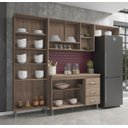 Ver imagem 3 de Cozinha Completa Predilleta Gabrieli Modulada 4 Peça 260cm 11 Porta 3 Gaveta com Tampo Nogal Salina