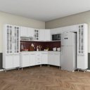 Ver imagem 1 de Cozinha Completa Predilleta Clara Modulada 9 Peças 515cm 20 Portas 3 Gavetas com Tampo Branco
