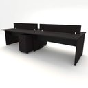 Ver imagem 7 de Plataforma 3,00m C/ 2 Gav. e 2 Divisórias 4 Pessoas Preto F5 Cor:preto