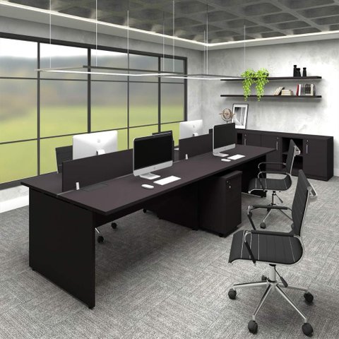 Plataforma 3,00m C/ 2 Gav. e 2 Divisórias 4 Pessoas Preto F5 Cor:preto