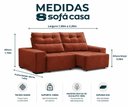 Ver imagem 2 de Sofá Retrátil e Reclinável com Molas Itália 2,00m - Terracota