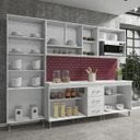 Ver imagem 3 de Cozinha Completa Predilleta Clara Modulada 5 Peças 260cm 13 Portas 3 Gavetas com Tampo Branco